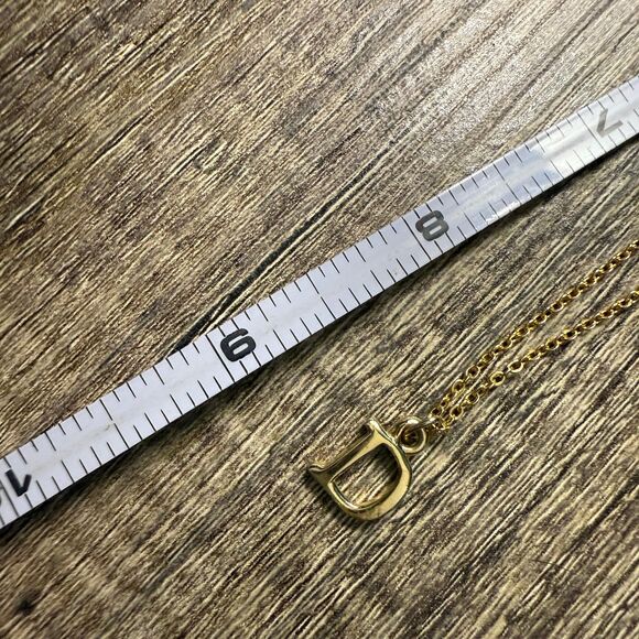 Gold Tone Initial “D” Necklace - Picture 7 of 7